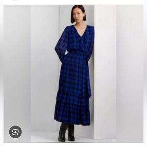 Ralph Lauren Plaid Long Sleeve Dress